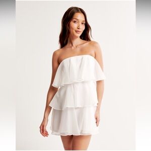 NWT Abercrombie Organza tiered strapless mini dress
